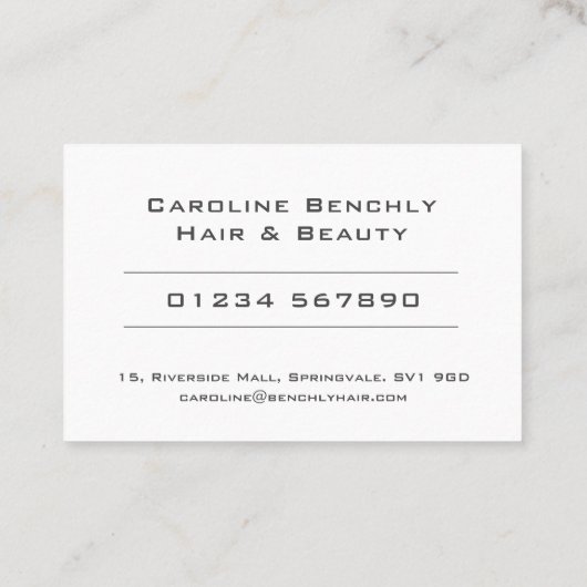 Sauberes und elegantes Design Visitenkarte (Rückseite)