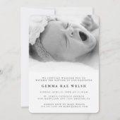 Sauberes und klassisches Foto Taufe Einladung (Vorderseite)