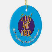 Sauberes und nüchternes Erholung-Slogan Keramik Ornament (Rechts)