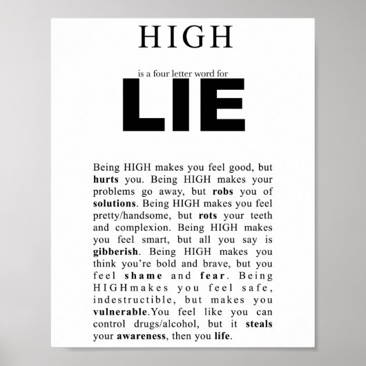 Sauberes und nüchternes Poster (Vorne)