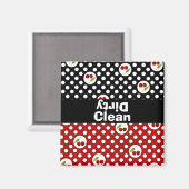 Sauberes und sauberes Geschirrspüler Magnet (Vorderseite/Rückseite)