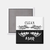 Sauberes und sauberes Geschirrspüler Magnet (Vorderseite/Rückseite)