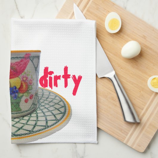 Sauberes und schmutziges Geschirr Handtuch (Viertel Falte)