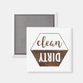 Sauberes und schmutziges Geschirrspülmagazin Magnet (Vorderseite/Rückseite)