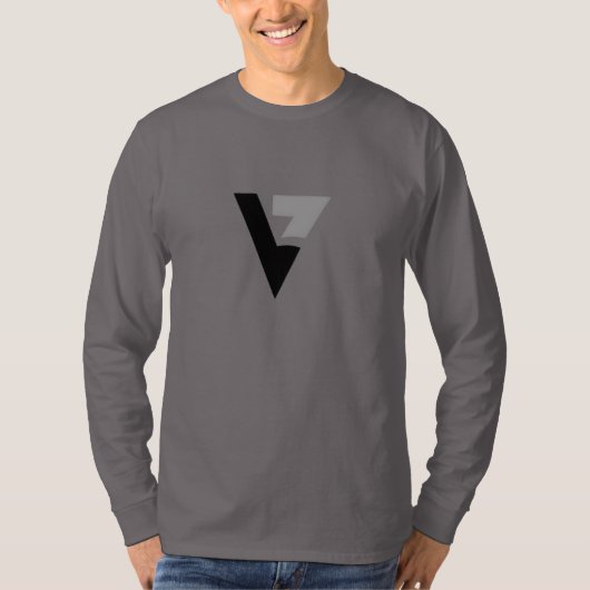 Sauberes V-Logo Langschläfer-T-Shirt T-Shirt (Vorderseite)