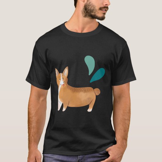 Sauberes Wasserfarben-Corgi T-Shirt (Vorderseite)