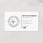 Sauberes Weiß Elegant Modernes Beruflich Visitenkarte (Rückseite)