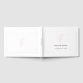 Sauberes weißes und rosa einfaches Leaf | Moderne Gästebuch (Voll)