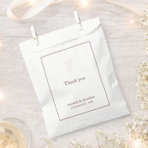 Sauberes weißes und rosa einfaches Leaf Moderne Geschenktütchen