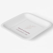 Sauberes weißes und rosa einfaches Leaf | Moderne  Pappteller (Gewinkelt)