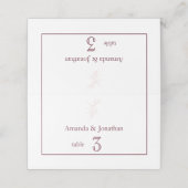 Sauberes weißes und rosa einfaches Leaf | Moderne Platzkarte (Außenseite Aufgefaltet)