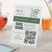 Sauberes WLAN-Passwort-QR-Code-Schild | WLAN-Urlau Sockelschild (In Situ)