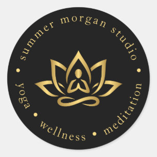 Sauberes Yoga-Studio-Logo-Sticker  Runder Aufkleber