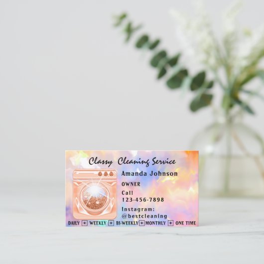 Sauberkeit des Hauses Reinigungsdienste Haushaltsh Visitenkarte (Stehend Vorderseite)