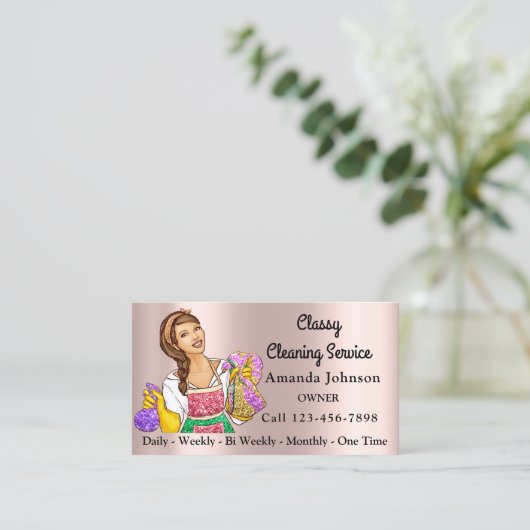 Sauberkeit des Hauses Reinigungsservice Haushaltsh Visitenkarte (Stehend Vorderseite)