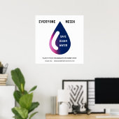 Sauberkeit, die alle brauchen, sauberes Wasser Poster (Heimbüro)