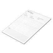 Sauberkeit + Einfache, detaillierte Rezeptionsseit Notizblock (angewinkelt)