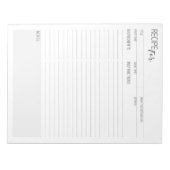 Sauberkeit + Einfache, detaillierte Rezeptionsseit Notizblock (Vorderseite)