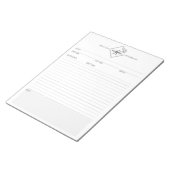Sauberkeit + einfaches Monogramm Rezept III Seiten Notizblock (angewinkelt)