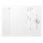 Sauberkeit + einfaches Monogramm Rezept III Seiten Notizblock (Vorderseite)