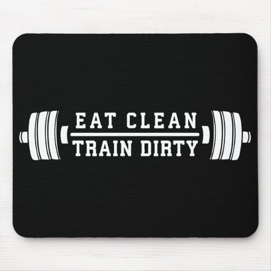 Sauberkeit essen, Zugschmutzigkeit - Workout Inspi Mousepad (Vorne)