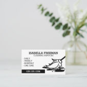 Sauberkeit im einfachen Schwarz-Weiß-Zimmermädchen Visitenkarte (Stehend Vorderseite)