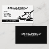 Sauberkeit im einfachen Schwarz-Weiß-Zimmermädchen Visitenkarte (Vorne/Hinten)