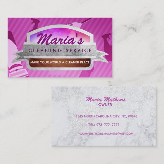 Sauberkeit-Service-Slogans Business Cards Visitenkarte (Vorne/Hinten)