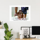 Sauberkeit steht neben Godlinigkeit Poster (Heimbüro)