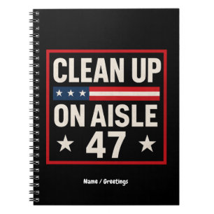 Saubermachen auf Aisle 47 Anti-Trump-Funny politis Notizblock