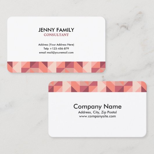 Säubern Sie geometrische Visitenkarte (Vorne/Hinten)