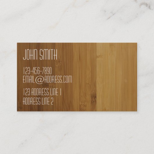 Säubern Sie goldenen Bambusblick Visitenkarte (Vorderseite)