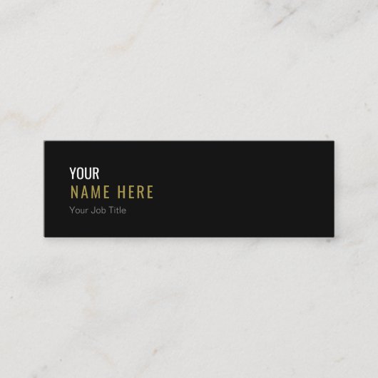 Säubern Sie Minimalistische moderne schwarze Mini Visitenkarte (Vorderseite)