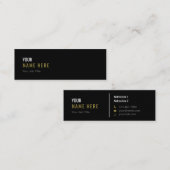 Säubern Sie Minimalistische moderne schwarze Mini Visitenkarte (Vorne/Hinten)