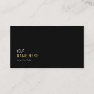 Säubern Sie Minimalistische moderne schwarze Visitenkarte