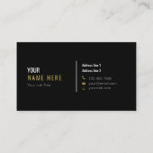 Säubern Sie Minimalistische moderne schwarze Visitenkarte (Rückseite)