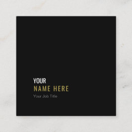 Säubern Sie Minimalistische moderne schwarzes Quadratische Visitenkarte