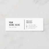 Säubern Sie Minimalistische moderne weiße Mini Visitenkarte (Rückseite)