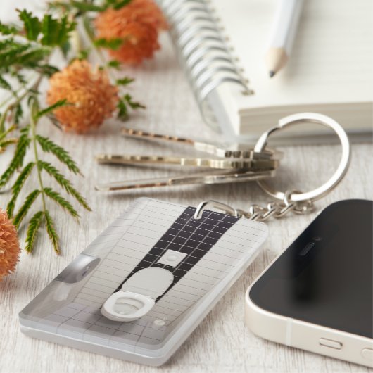 Säubern Sie mit Ziegeln gedecktes Badezimmer Schlüsselanhänger (Vorderseite rechts)