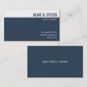 Säubern Sie moderne Schieferblau-Visitenkarte Visitenkarte (Vorne/Hinten)