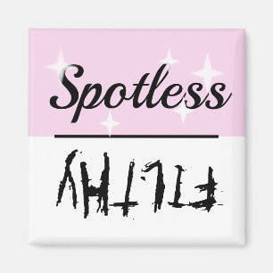 Säubern Sie schmutzigen fleckenlosen schmutzigen Magnet