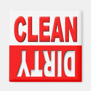 Säubern Sie schmutzigen Spülmaschinenmagneten Magnet