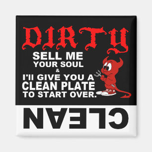 Säubern Sie schmutzigen Spülmaschinenmagneten: Magnet