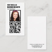 Säubern Sie vertikalen weißen qr Code und Foto Visitenkarte (Vorne/Hinten)