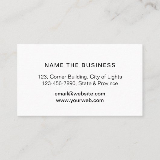 Säubern Sie Visitenkarte (Rückseite)