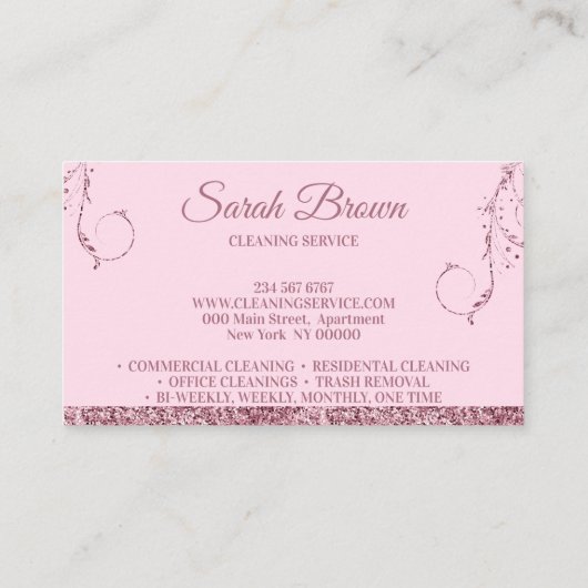 Säuberung der Magd Janitorial Funkeln Treuekarte (Rückseite)