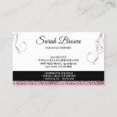 Säuberung der Magd Janitorial funkelnde rosa Diens Visitenkarte (Rückseite)