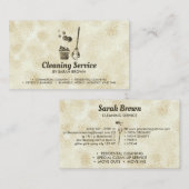 Säuberung der Magd Janitorial funkelndes Sepia Visitenkarte (Vorne/Hinten)