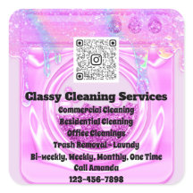 Säuberung der Tropfen des Dienstmädchens QRCode-Lo