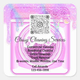 Säuberung des Dienstmädchen Housekeeper QRCode-Log Quadratischer Aufkleber